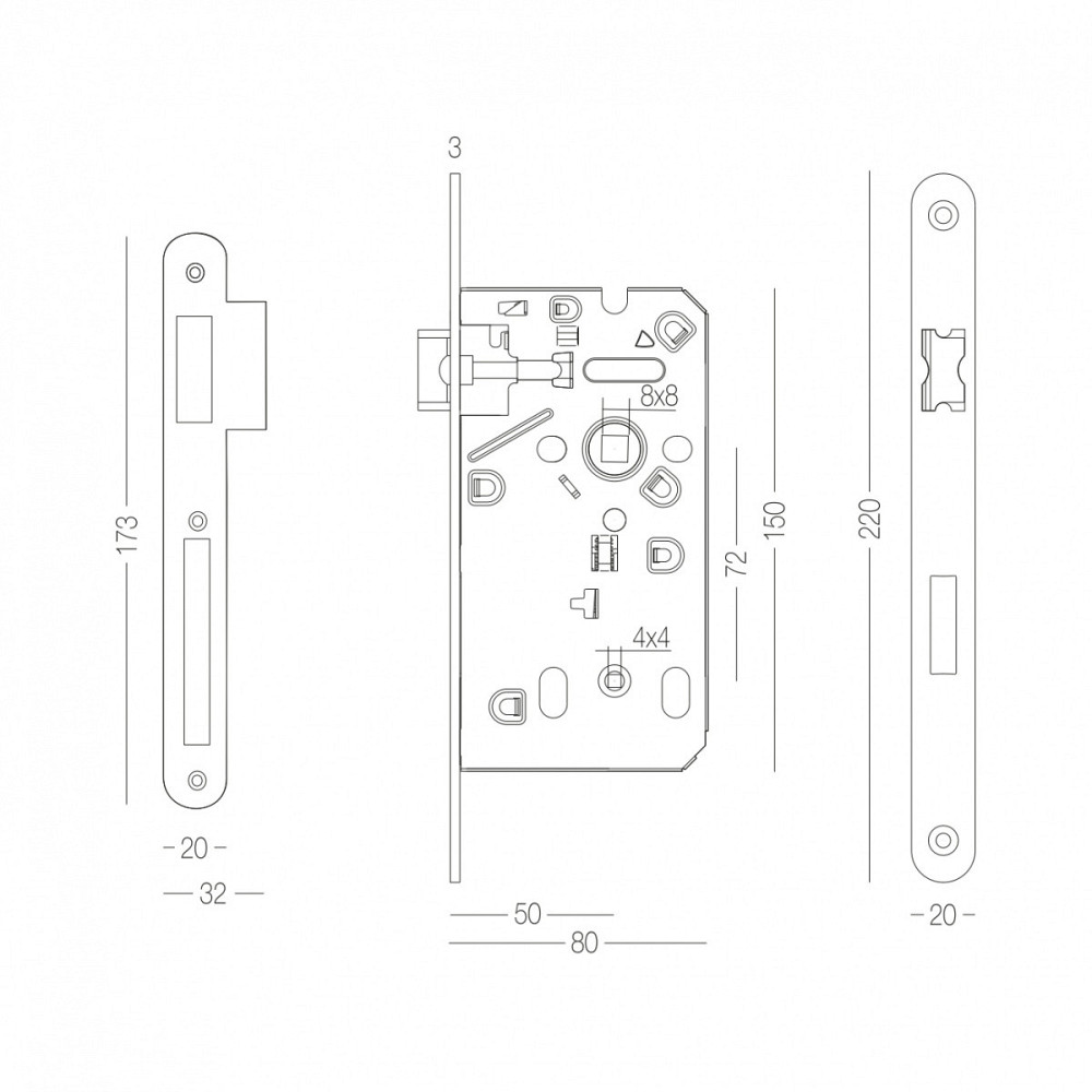 МЕХАНИЗМ ПОД WC ДЛЯ МЕЧКОМЕМНАТНЫХ ДВЕРЕЙ M-72 SN Киев - изображение 2