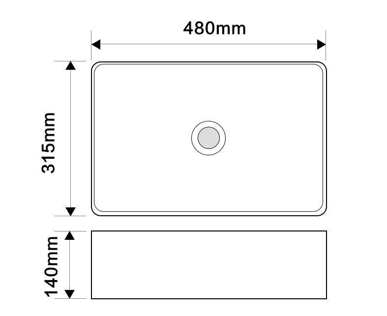 Раковина накладна Mixxus Premium QUADRO-0208 MARBLE 480х315х140mm з переливом   ( MP6518 ) 25438 Харьков - изображение 8