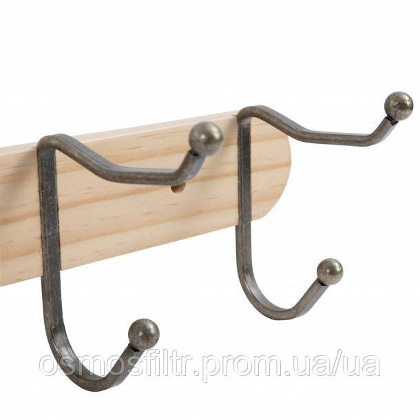 Планка Axentia МДФ під дерево з 3-ма метал гачками 29х11.3х10.7 см (130858) Київ - фото 2