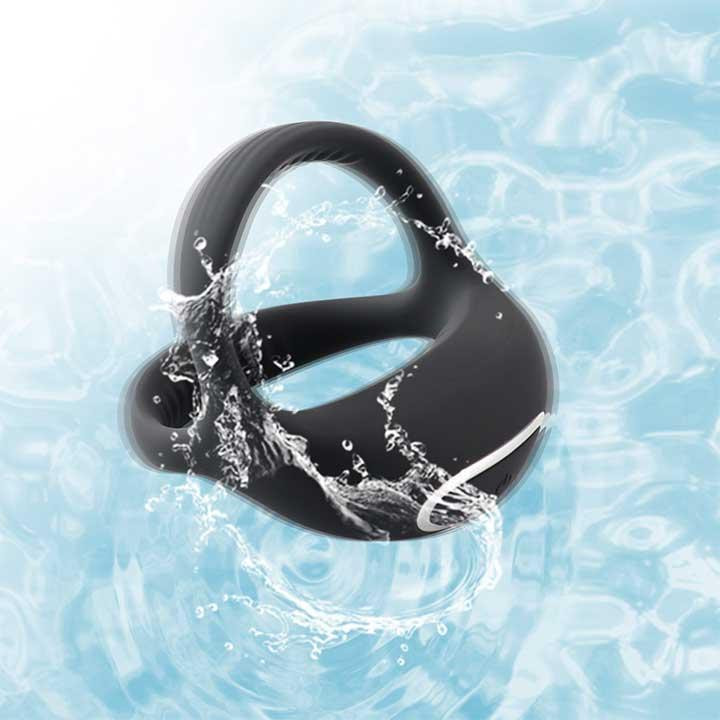 Потрійне ерекційне смарт віброкільце на пеніс і мошонку "Love Spouse" - Чорний Вінниця - фото 12