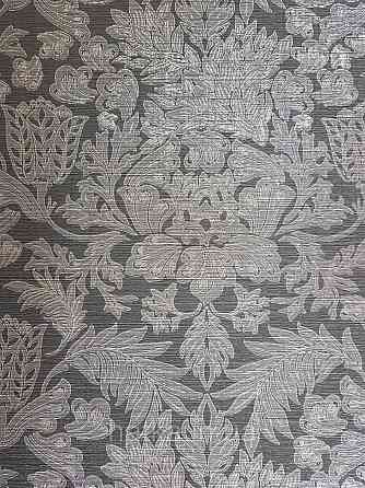 Шпалери флізелінові еко Casadeco Five o'clock 0.53х10 квіти листя сірі з сріблом на чорному під тканина гобелен Київ