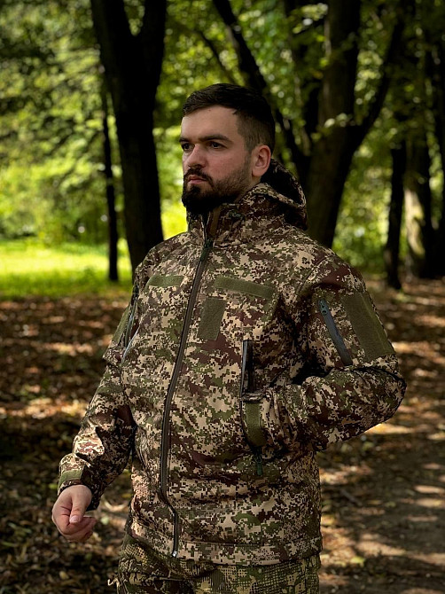 Військова демісезонна куртка Soft Shell хижак, чоловіча тактична куртка весна осінь Львів - фото 9