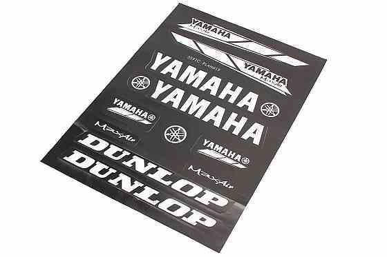 Наклейки на планшеті "Yamaha / Dunlop" чорні набір 11шт 23х32, 5997 Бершадь