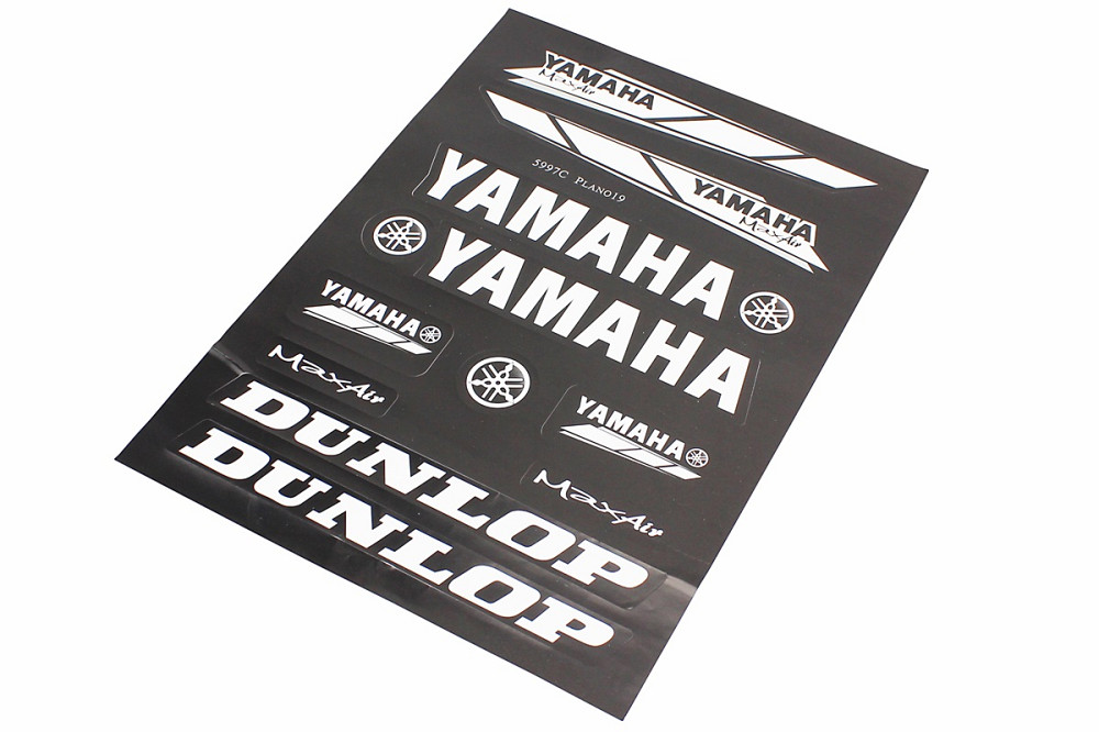 Наклейки на планшеті "Yamaha / Dunlop" чорні набір 11шт 23х32, 5997 Бершадь - изображение 1