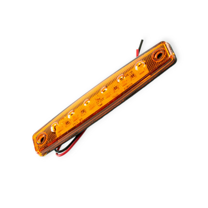 Фонарь прямоугольный оранжевый 100х20мм 6 LED (12-24V) маркерный Мукачево - изображение 1