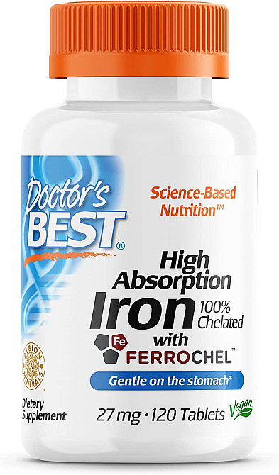 Железо High Absorption Iron With Ferrochel, 27 mg, 120 Tablets Луцк - изображение 1