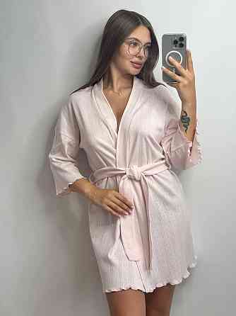 Домашний халат из трикотажа бамбук Розовый XS/S Харьков