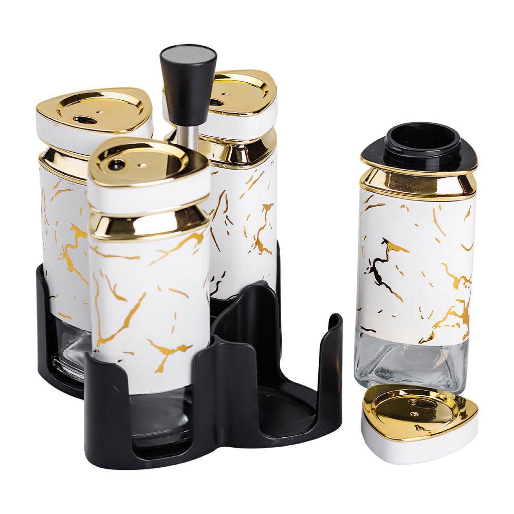 Yiwu Набір баночок для спецій 4 шт 120 мл карусель для зберігання спецій HP-1330 Киев - изображение 2