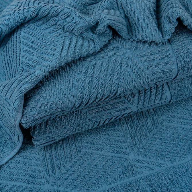 Махровий рушник для обличчя та рук Уельс GM Textile 50х90см 500г/м2 (Синій) Суми - фото 2
