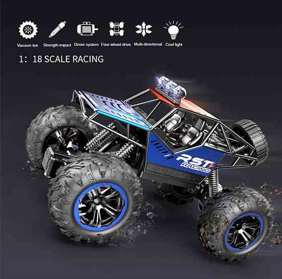 Дитяча іграшкова машинка Джип Баггі на пульті і акумуляторі зі світлом синій Київ