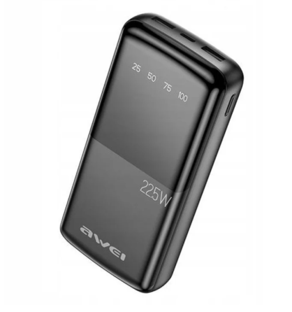 Портативний Power Bank AWEI P13K 20000mAh 22,5W з LED-дисплеєм USB/Type-C ідеальний при відключенні світла Одеса