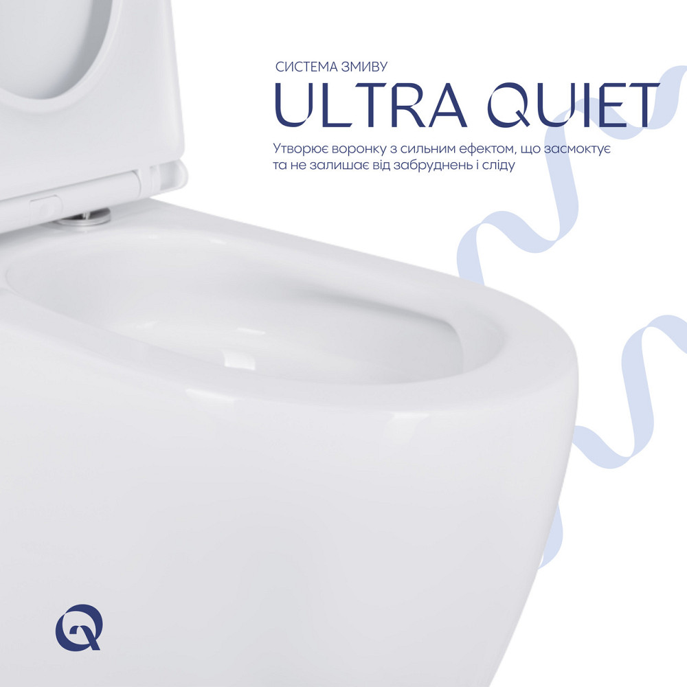 Унітаз підлоговий Qtap Robin New Ultra Quiet безобідковий із сидінням Soft-Close WHITE QT13226083AW Київ - фото 14