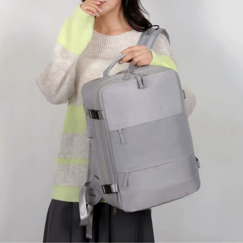 Рюкзак городской для путешествий дорожный с влагозащитой с портом для заряки 40х20х25 см,серый Каменец-Подольский - изображение 3