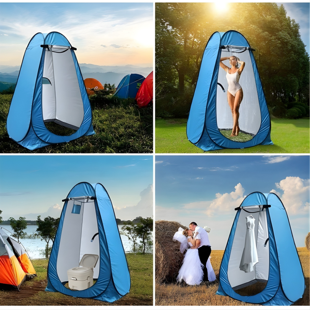Намет для душу туристичний 120х120х190 см автоматичний, кабінка кемпінгова для переодягання, душу, туалету синій Кам'янець-Подільський - фото 6