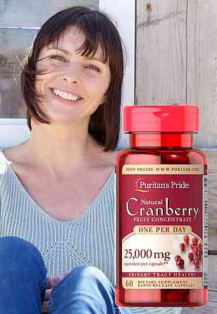 Клюква Puritan's Pride Cranberry Fruit Concentrate 25000 mg 60 Softgels Луцк