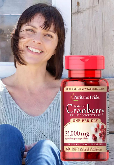 Клюква Puritan's Pride Cranberry Fruit Concentrate 25000 mg 60 Softgels Луцк - изображение 2