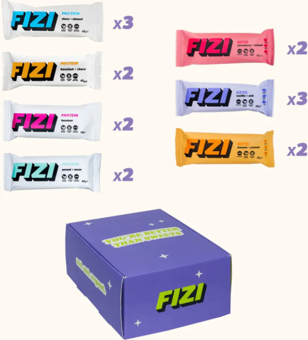 Протеїнові батончики Fizi Keto Protein Grand Box 16x45g Київ - фото 1