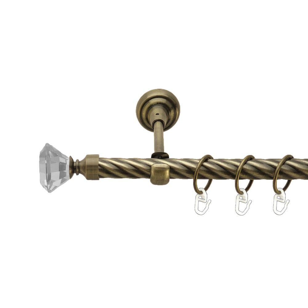 Карниз Orvit Спектралія металевий однорядний відкритий скручена труба кільце металеве Антик 19 мм 300 см (00-00017188) Львів - фото 1