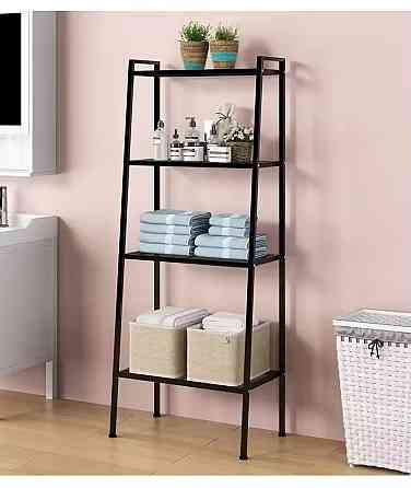 Стеллаж полка напольная на 3 яруса металлическая цвет черный высота 150 см Каменец-Подольский