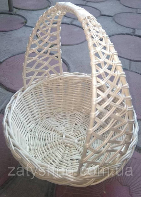 Білий плетений кошик овальний Київ - фото 9
