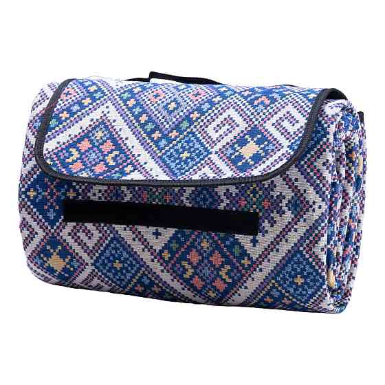 Синій жакардовий коврик для пікніка Київ