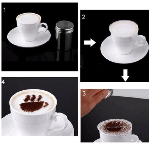 Набор трафаретов для кофе 16 штук 85 мм серый Киев - изображение 5