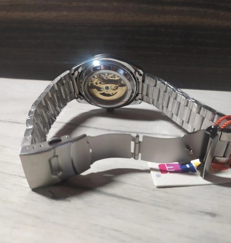 Чоловічий механічний годинник Skmei 9194 скелетон (Сріблястий) Київ - фото 6