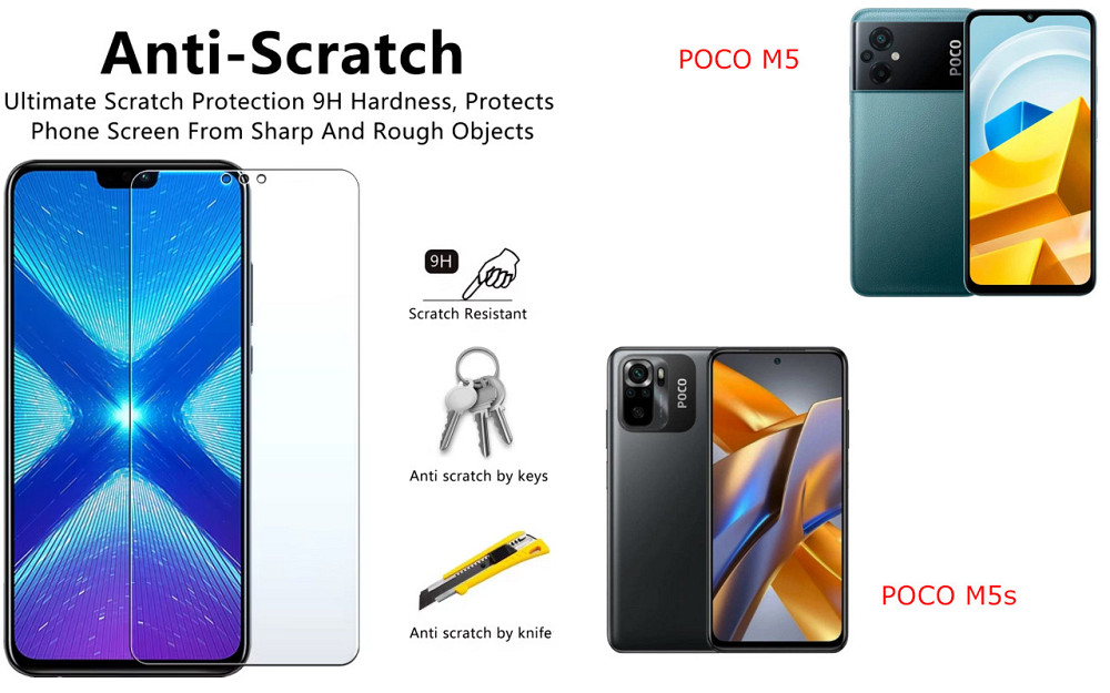Защитное стекло NeoGlass для POCO M5, POCO M5s – ультрапрозрачное и устойчивое Киев - изображение 1