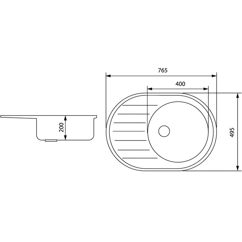 Кухонна мийка Zerix ZS-7750R-03 чорного кольору (ZX4556) Харків - фото 4