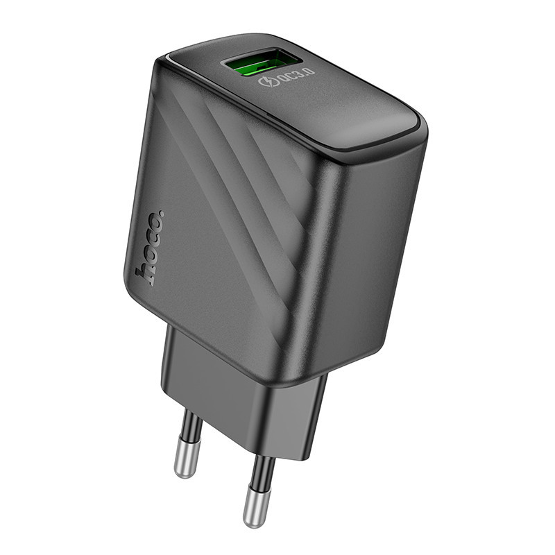 Мережевий зарядний пристрій HOCO CS21A Rich single port QC3.0 charger Black Одеса - фото 1