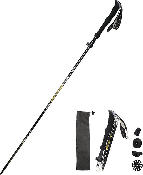 Легка складана трекінгова палка HUGSEE з алюмінію для жінок і чоловіків, EVA ручка, чохол та аксесуари Київ - фото 1