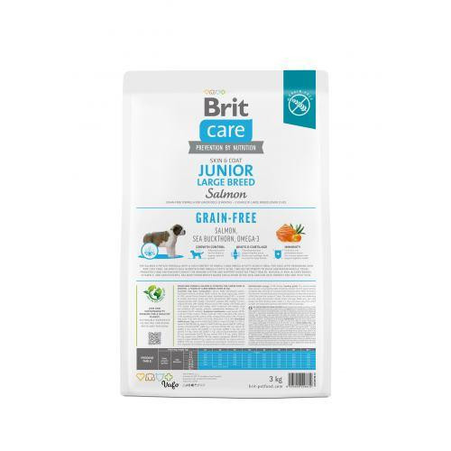 Сухий корм Brit Care Dog Grain-free Junior Large Breed для молодих собак великих порід, беззерновий з лососем, 3 кг Київ - фото 5