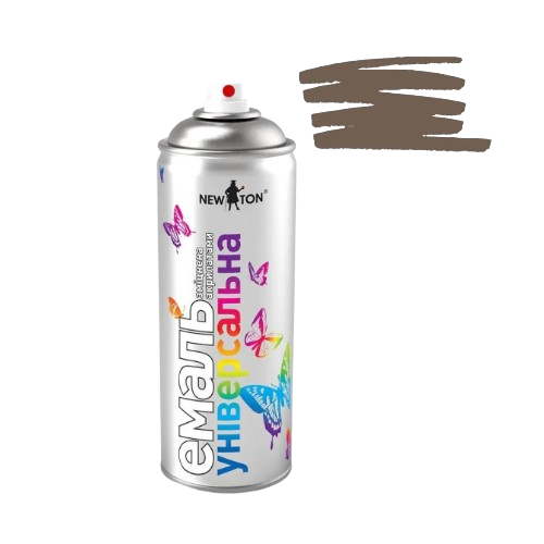 Емаль універсальна 400мл 8027 коричнева шкіра мат. аерозоль NEW TON Житомир - фото 1