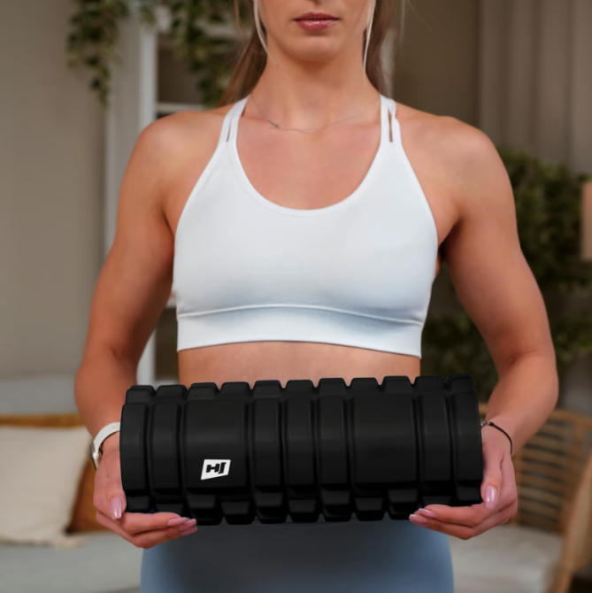 Роллер масажер (валик, ролик) Hop-Sport EVA 33см HS-A033YG чорний Київ - фото 7