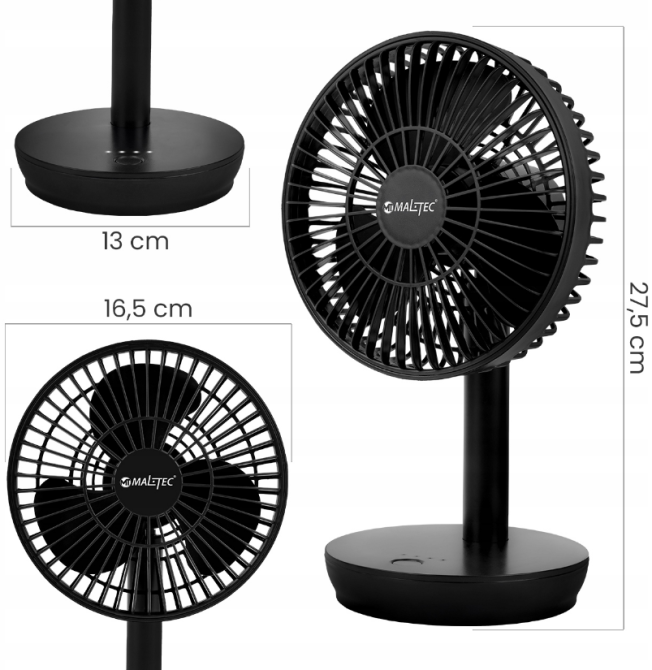 Вентилятор настольный беспроводной MalTec черный (Польша) Киев - изображение 2