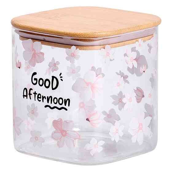 Yiwu Банка для сипучих продуктів з бамбуковою кришкою 800 мл ємність для сипучих скло HP-34-25 Коломия