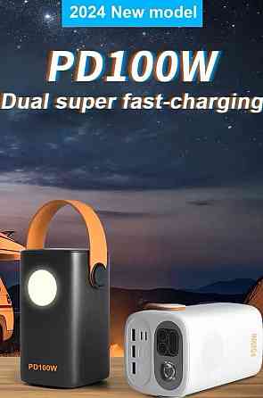 Повербанк для ноутбуков, зарядная станция 60000 mAh 100W PD+QC Black. Киев