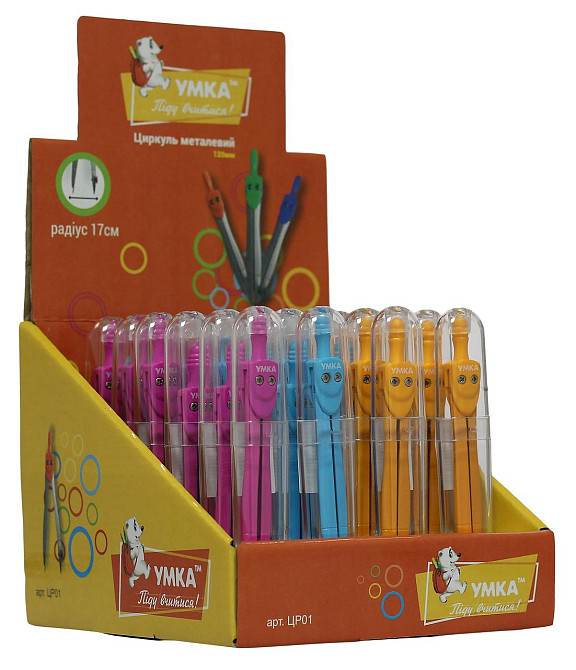 Циркуль "Барвінок" з універс. тримачем і олів., 12 cм, пластик, асорті в дисплеї 9-605, шт Київ - фото 1