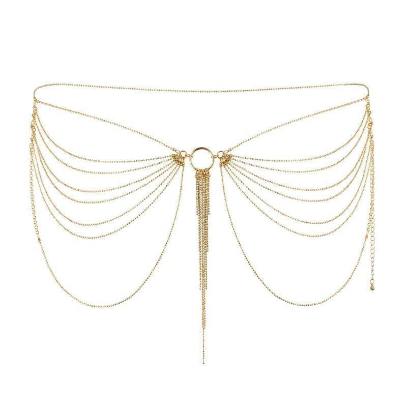 Цепочка трусики или лиф Bijoux Indiscrets MAGNIFIQUE Waist Chain - Gold, украшение на тело Sex Aura Киев - изображение 4