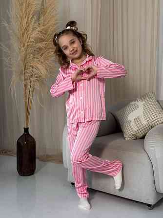 Дитяча піжама із сатину Смужка в серця 146-152 Харків