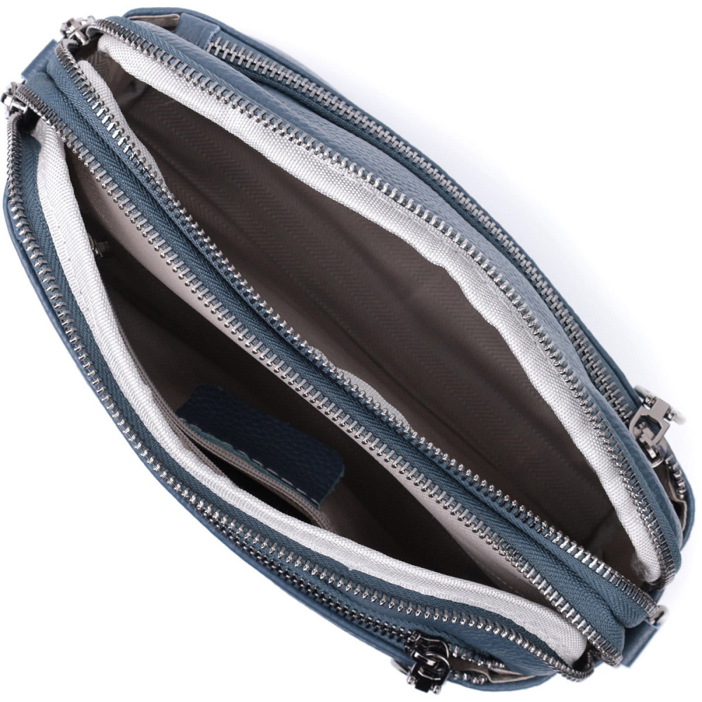 Стильная сумка для женщин с карманами из натуральной кожи Vintage 22600 Синяя Киев - изображение 9