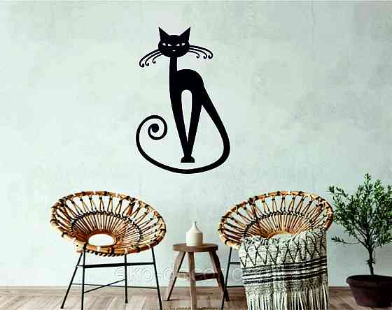 Декоративное настенное Панно «Кот» Декор на стену 70*44 см, Черный Киев