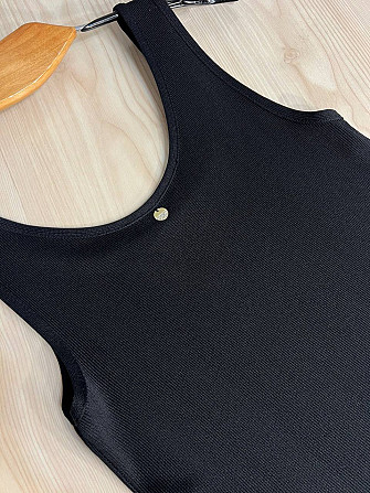 Майка женская A-N 2295 в рубчик с кулоном, черный, one size Киев - изображение 13