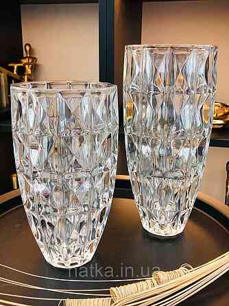 Ваза скляна Olens "Беллі" 14*29,5 см прозоре товсте скло Київ