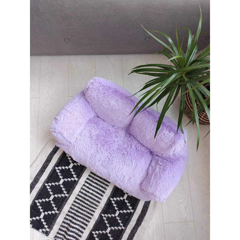 Меховой диван лежак для собак и кошек спальное место для животных съемны Incor сиреневый 10079 M (66х37х33) Киев - изображение 2