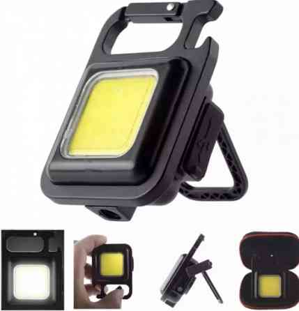 Ліхтар брелок з алюмінієвим корпусом та карабіном з відкриванням COB 500mah акумулятор Вінниця