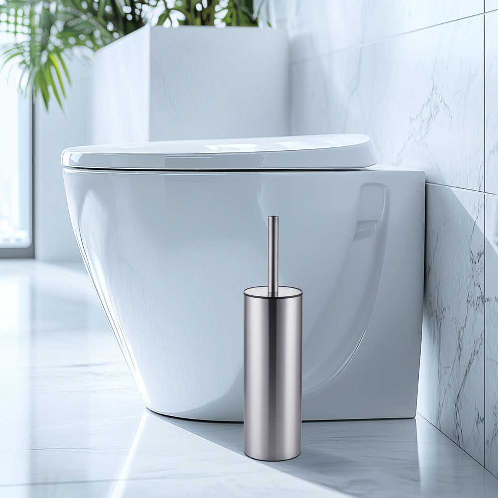 Йоржик для унітазу підлоговий Mixxus Premium Ellipse-TB0201 SS Color колір нержавійка (MI7067) Київ - фото 2