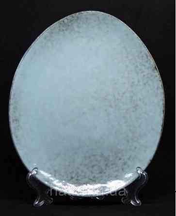 Тарілка Olens "Retro" 19,5*16*2,0 см кераміка блакитна овальна для дому та ресторанів Київ