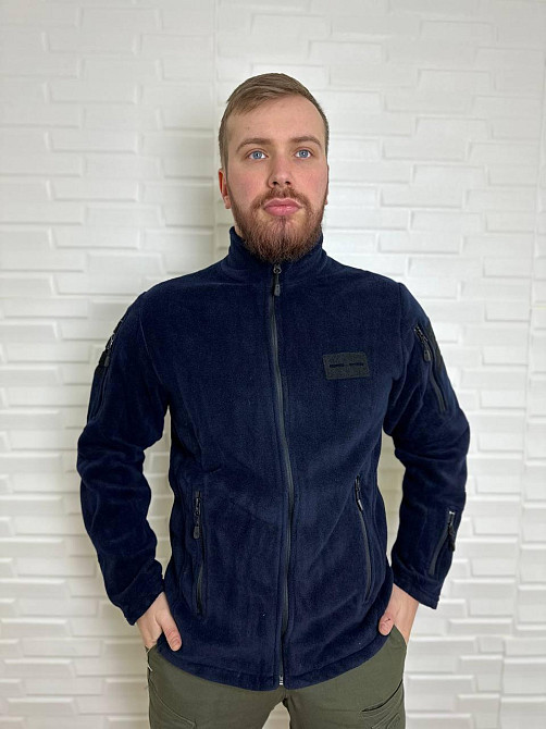 Чоловіча флісова кофта Flas Polar з велкро під шеврони та патчі Синій, S Вінниця - фото 2
