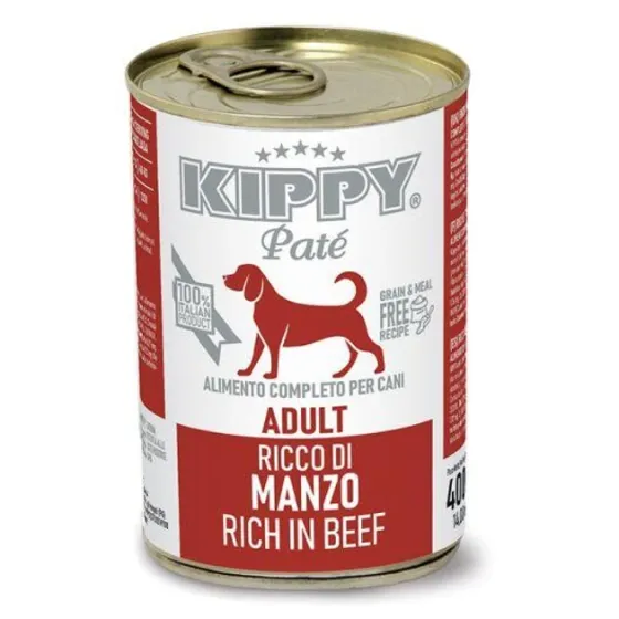 Вологий корм KIPPY Adult Dogs Beef для дорослих собак з яловичиною у вигляді паштету 400 г Вінниця